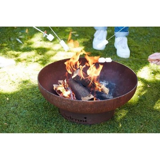 Brasero Design Gris Brasero Barbecook Jack 60 En Acier Corten - Gris, Pour Chauffage Extérieur Et Ambiance Weber Barbecue