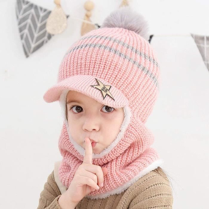 Bonnet Tricoté Femme Chapeau Écharpe de Ski Hiver Rose Rose - Cdiscount  Prêt-à-Porter