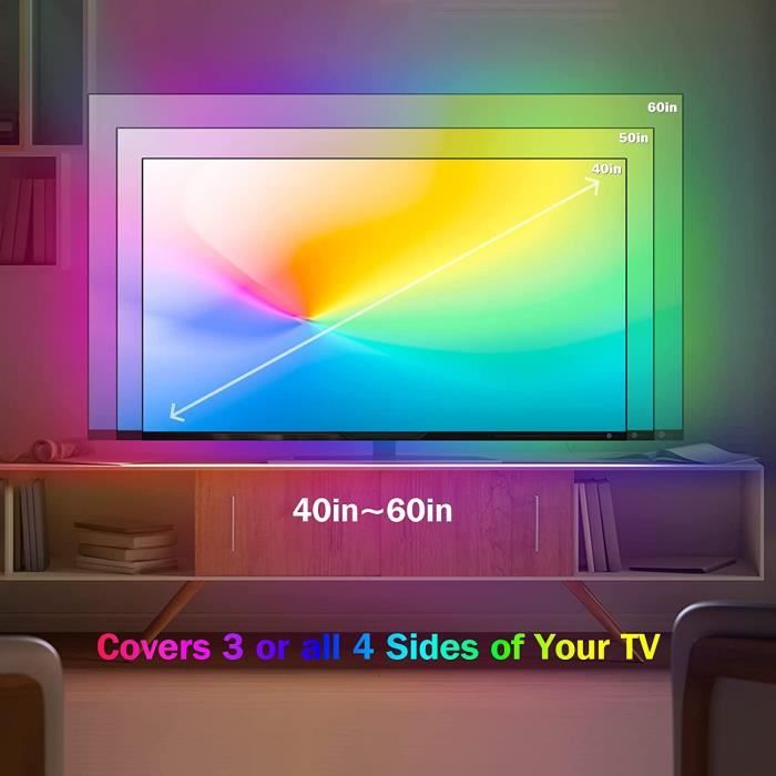 Bande LED pour TV avec Télécommande 2M 16 Couleurs Lumineux Ruban LED TV  Alimenté par USB LED Strips pour pour 40-60 HDTV-PC Mo159 - Cdiscount  Maison