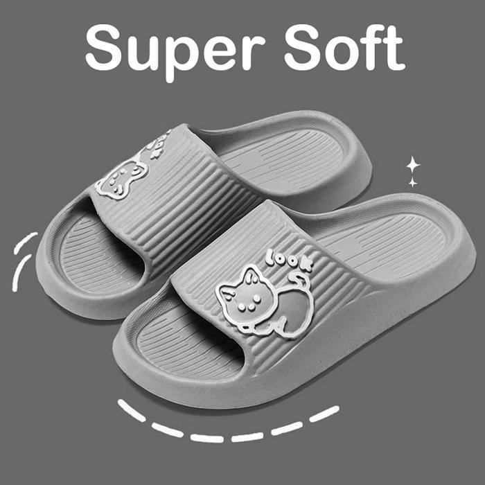 Chaussons Mixtes - Pantoufles de Plage Respirantes - Blanc/gris clair -  Lavables et à séchage rapide Blanc/gris clair - Cdiscount Chaussures