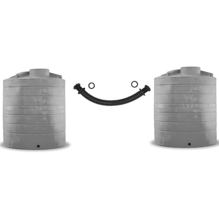 Récupérateur D'Eau De Pluie Capt'eau Pour Gouttière Circulaire 80-100mm - Gris Sable - Sans Découpe