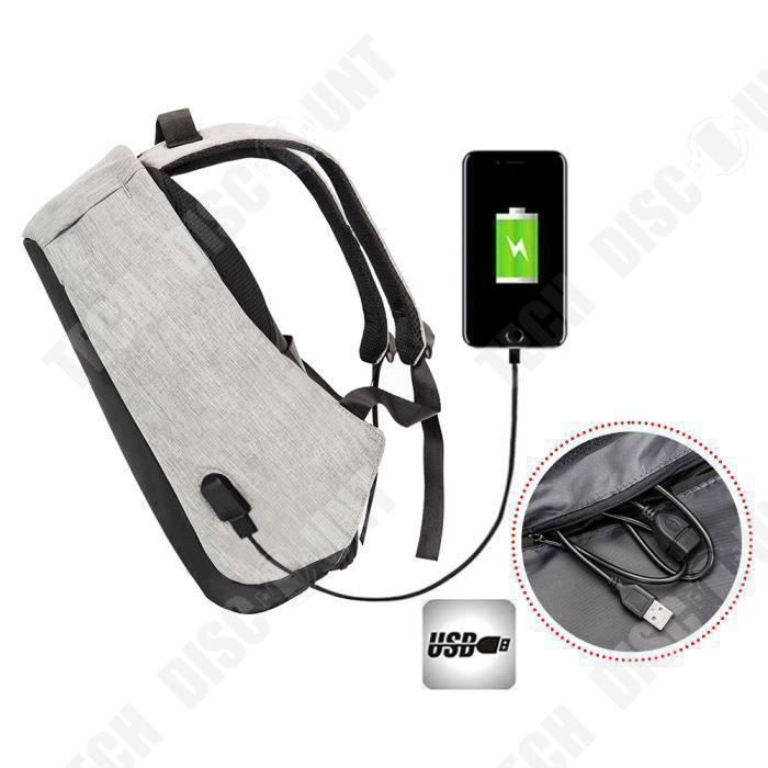 TD® Sac à dos Antivol chargeur USB intégré compact et fonctions multiples  poches chargement USB appareil électroniques téléphones - Cdiscount  Bagagerie - Maroquinerie