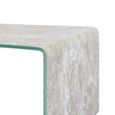 Rétro4111Excellent qualité-Table basse décor scandinave - Table de salon Table de thé Table gigogne Marron Marbre 98 x 45 x 31 cm Ve-3