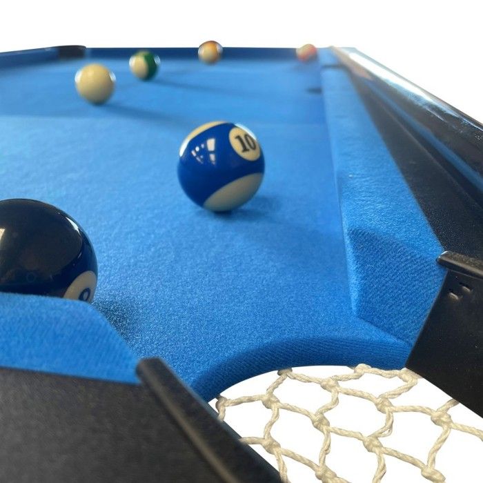 Tapis De Billard Professionnel En Feutre Mélange Laine - Bleu, 2.1 M - Prédécoupé, 6 Bandes De Coussin Incluses - Pour Table De Billard Intérieure - 11