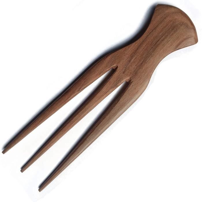 Pic à Cheveux En Bois Sculpté à La Main - Modèle Hippopotame 728 - Fait Main En France