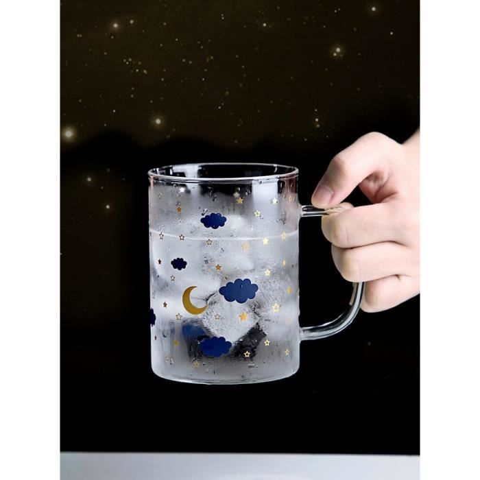 Café,Tasse en verre transparente avec fleurs bleues,tasse à thé avec bord  doré,tasse à lait de bureau,fournitures de - Type A -A - Cdiscount Maison