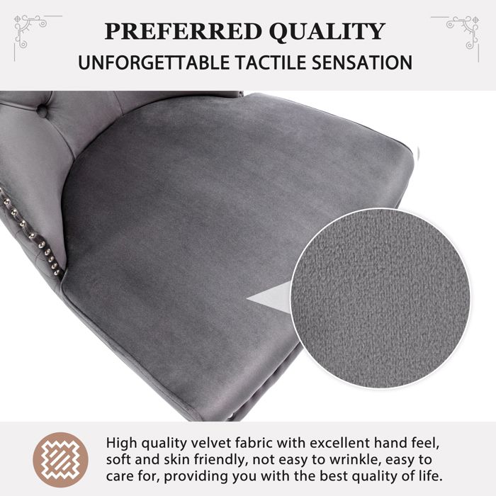 Bradford | Lot De 2 Chaises De Salle à Manger Rembourrées En Velours