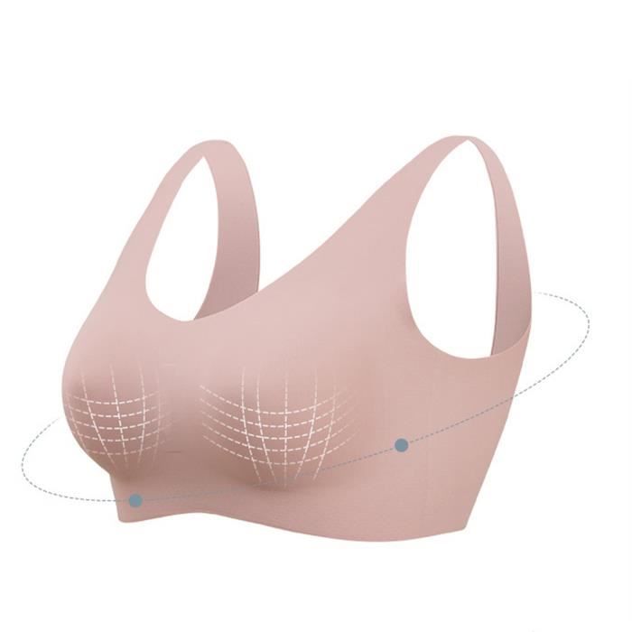 Soutien-gorge Sport Sans Armatures – Fermeture Avant, Couverture Complète – Pour Course Et Quotidien (Grande Taille)