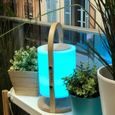Lampe enceinte bluetooth sans fil - LUMISKY - WOODY PLAY - H37 cm - Poignée bois - LED blanc et multicolore dimmable-4
