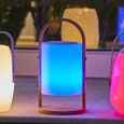 Lampe enceinte bluetooth sans fil - LUMISKY - WOODY PLAY - H37 cm - Poignée bois - LED blanc et multicolore dimmable-5