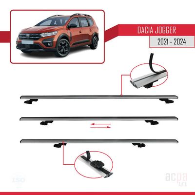 apline FLY Model Dakdrager bagagedrager compatibel met Dacia Jogger 2021-2025 Spoorstaven Zwart Aluminium 2 Staven