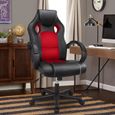 AKALNNY Fauteuil Gamer Ergonomique Chaise de Bureau Design Rembourré Hauteur Réglable 110-120cm Noir et rouge-0