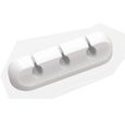 1pc 3 clips white  -Enrouleur de câble adhésif en Silicone, 1 à 3 pièces, support de câble de couleur unie, organisateur de fil enve-0