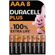 Duracell Plus Piles alcalines AAA, 1.5V LR03 MN2400, paquet de 8-0