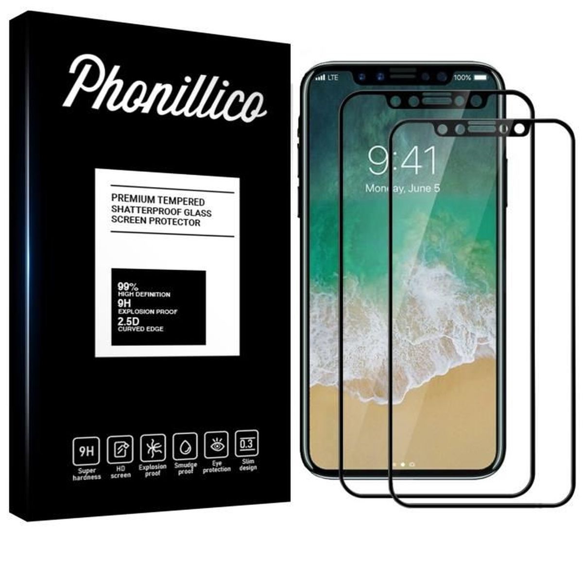Film verre trempé 4D protection écran pour Apple iPhone 11 Noir