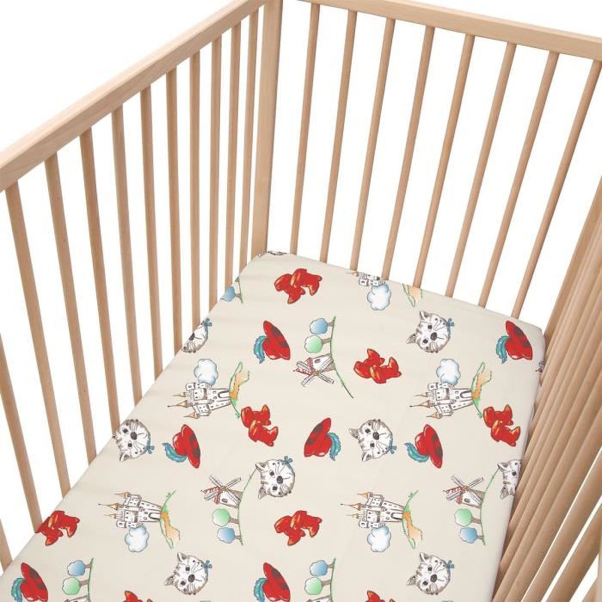 Tommy Le Chat Botte Lot De 2 Draps Housse Soulbedroom 100 Coton Linge De Lit Pour Bebe 70x140 Cm Cdiscount Puericulture Eveil Bebe