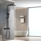 Colonne de Douche Thermostatique DEWINNER, Acier Inoxydable,Douche Thermostatique, Douchette Flexible, Réglable en Hauteur, Noir