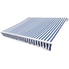 Store banne - KAI - Manuel - 3 x 2,5 m - Protection anti-UV - Bleu et Blanc