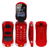 Téléphone portable à clapet forme voiture de sport F15 MINI - Double SIM - Lecteur MP3/MP4 - ROUGE