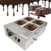 Chauffe-plats en acier inoxydable 1000 W Appareil de fusion de chocolat 30 °C ~ 80 °C Appareil de tempérage 4 pots Fondoir de