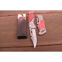 Petit Couteau de Poche Lame Acier Dentée 7 Cm Manche Bois 9,5 cm Outdoor