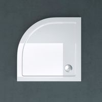 Receveur de douche Sogood Faro03 acrylique bac à douche plat blanc en forme d’un quart 100x100x4cm avec bouchon AL02