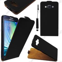 Etui PU Cuir Samsung Galaxy A5 SM-A500F, Noir +Mini Stylet +Film