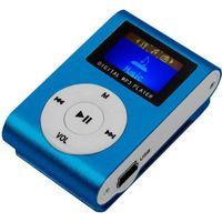 OCIODUAL Lecteur de Musique Numérique MP3 en Métal Mini USB Bleu Supporte Carte SD jusqu'à 32Go avec Écran LCD