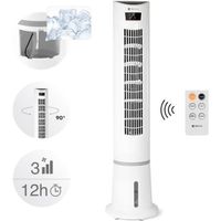 Ventilateur avec refroidissement - TECVANCE - Purificateur d'air - Réservoir de 3 Litres - Minuterie -Télécommande - Blanc