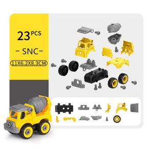 VOITURE - CAMION camion de ciment - 1 Set Mini Construction Camion Assembler Pelle Bulldozer Ensemble Enfants Jouet Écrou Démo