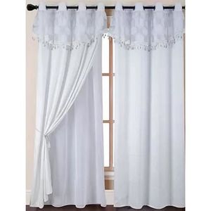 Paire De Rideaux A Pattes Blanc Argent Cdiscount