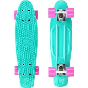 SKATEBOARD - LONGBOARD STAR-SKATEBOARDS | Skateboard 60 mm | Vintage Cruiser Board | pour enfants de 8 ans | garçons et filles | Turquoise & Berry