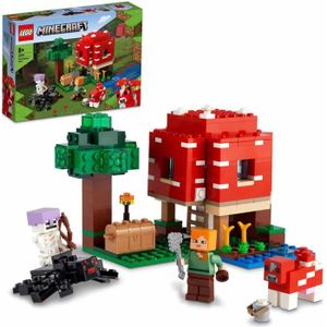 ASSEMBLAGE CONSTRUCTION LEGO® 21179 Minecraft La Maison Champignon, Set Jouet de Construction pour Enfants dès 8 ans, Idée de Cadeau, avec Figurines