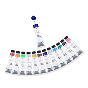 PEINTURE AQUARELLE Qiilu kit de peinture aquarelle Ensemble de peinture aquarelle 12 couleurs, loisirs kit Peinture aquarelle (série bleue) 606W