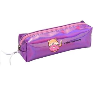 TROUSSE À STYLO Trousse violet ecole crayon maquillage chat donut 
