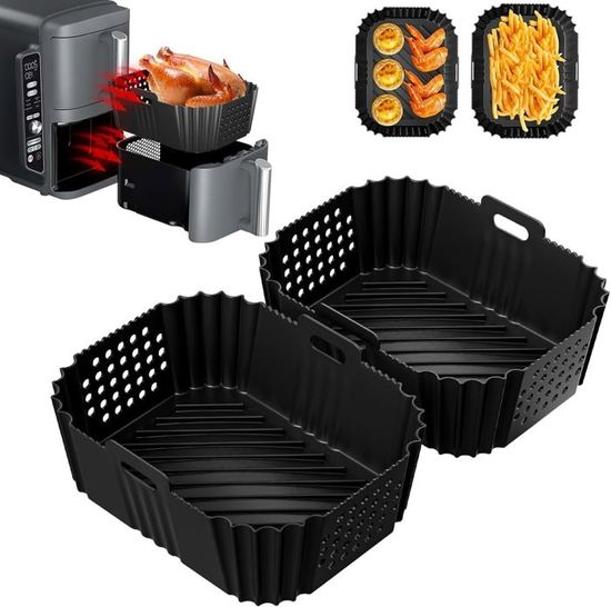 Accessoires Pour Friteuse à Air Ninja, Accessoires Pour Ninja Foodi AF400EU AF451EU 9,5L Double Stack XL SL400EU Et Autres Friteuse à Air Double Zone Avec Moule En Silicone, Airfryer Grille