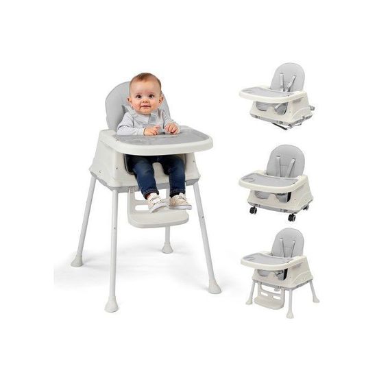 Wuuhoo Chaise Haute Bébé Finn - Pliante Avec Coussin Lavable, Plateau Amovible Et Harnais 5 Points
