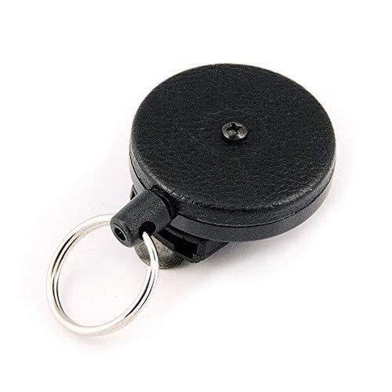 KEY BAK Original HD Retractable Keychain 48 Retractable Cord Black Front Removable Swivel Belt Clip 8 oz Retraction Split Ring Cdiscount Bagagerie Maroquinerie