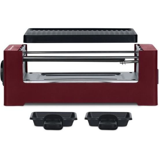 Appareil à raclette + grill connectable pour 2 personnes Rouge haute qualité