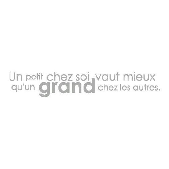 Stickers Citation Un Petit Chez Soi Ref T Mk1059 Argent 28x168 Cm Cdiscount Maison