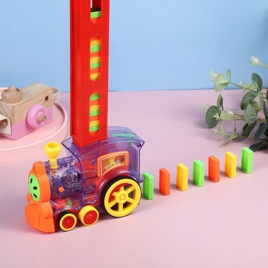Train Domino électrique Avec 120 Dominos Et Accessoires - Jouet éducatif Pour Enfants