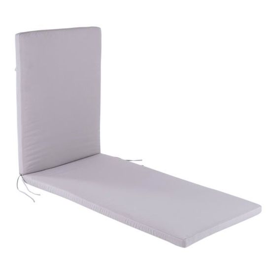 Coussin Pour Chaise Longue D'extérieur 180x55 Cm - Remplissage Mousse+fibres, Housse Polyester, Avec Sangles De Fixation, Marron - 9
