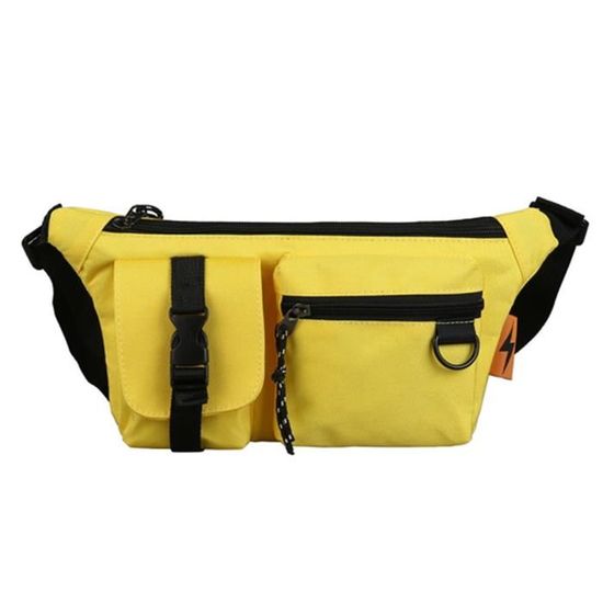 Sac Banane Unisexe Grande Capacité - Velours Côtelé - Réglable, Poches Anti-Vol - Pour Sport, Voyage, Ville - Noir