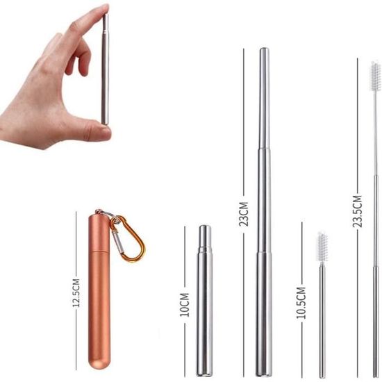 Pailles Réutilisables En Acier Inoxydable Argenté - Lot De ? (personnalisable) - Neuf Sous Emballage