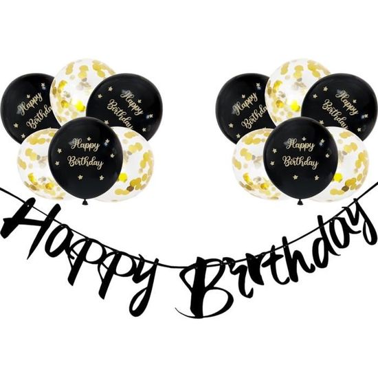 Lot De 50 étiquettes "Happy Birthday" Pour Bouteilles - Noir Et Doré Motif Feu D'artifice - Décoration De Fête D'anniversaire - 3