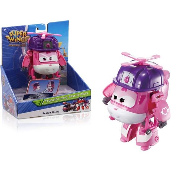 Jouet Transformable Super Wings - Jett Supercharge + Mini Jett - Robot Avion Articulé - Enfant 3+ Ans
