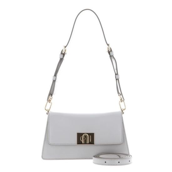 FURLA Sac à épaule blanc en cuir pour femme - Metropolis Shoulder Bag S