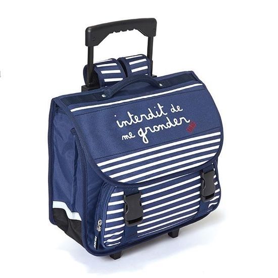 Cartable roulettes INTERDIT DE ME GRONDER 38 cm 2 compartiments