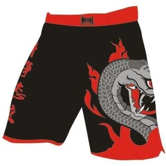 Short de sports de combat Metal Boxe Short Thaï-XL-Noir
