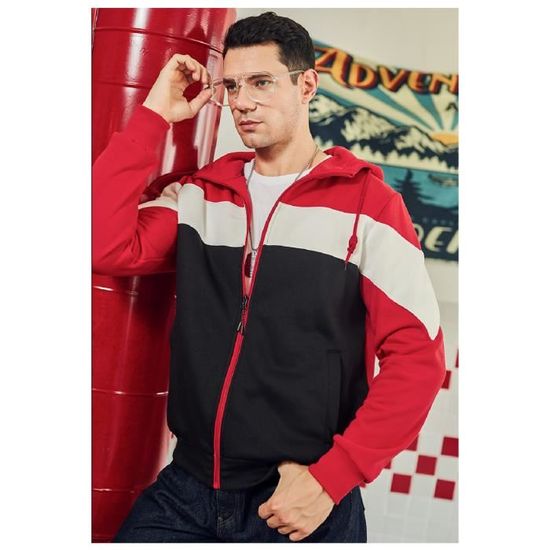 Sweat à Capuche Zippé Homme - Veste Décontractée Légère Pour Sport, Fitness, Running
